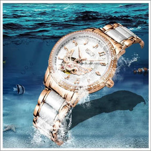 Women's Automatic Stainless Steel Round Shaped Luxury Watch