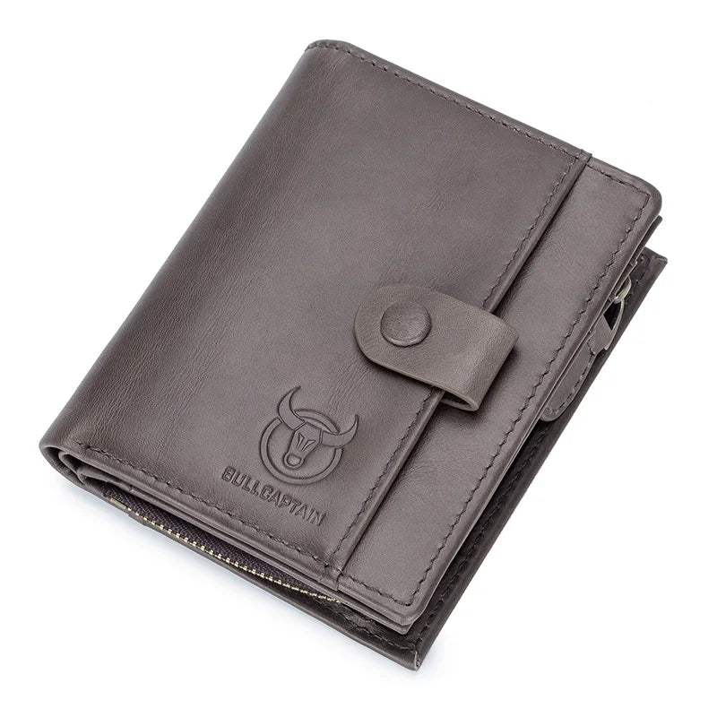 Men's Genuine Leather Card Holder Letter Pattern Trendy Wallets