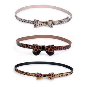 Women's PU Leather Adjustable Buckle Closure Leopard Pattern Belts