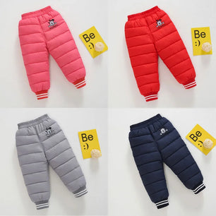 Kid's Polyester Elastic Waist Closure Solid Pattern Casual Trousers