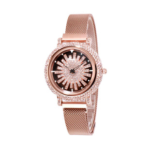 Women's Stainless Steel Round Shaped Waterproof Luxury Watch