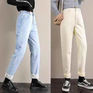 Women's Cotton Zipper Fly Closure High Waist Ankle Length Pants