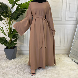 Women's Arabian V-Neck Polyester Full Sleeve Solid Pattern Abaya