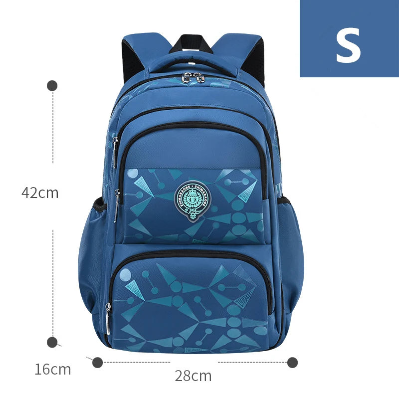 Kid's Boy Nylon Zipper Closure Trendy Waterproof School Backpack