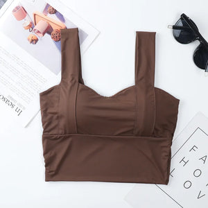 Women's Nylon Sleeveless Breathable Shockproof Workout Tops