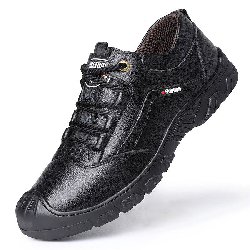 Men's Artificial Leather Round Toe Lace-up Closure Casual Shoes