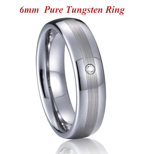 Men's Tungsten Cubic Zirconia Bezel Setting Geometric Shape Ring