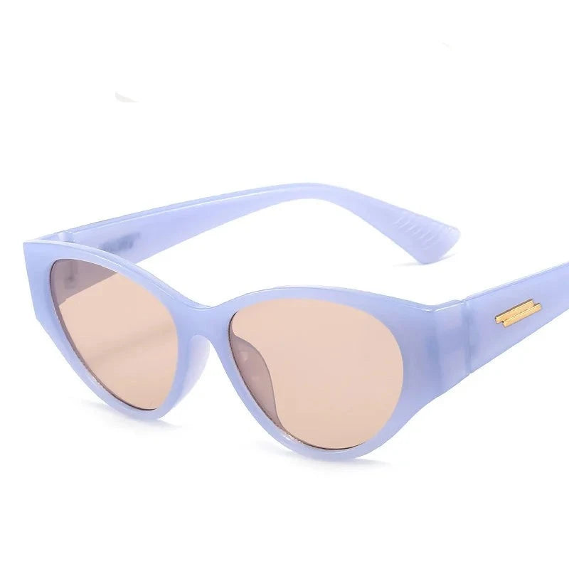 Women's Cat Eye Plastic Frame Glass Lens UV400 Shades Sunglasses