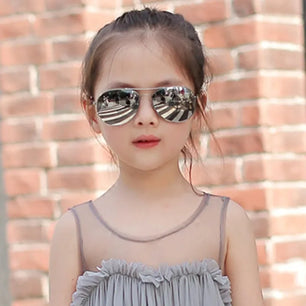 Kid's Alloy Frame Acrylic Lenses Oval Shaped UV400 Sunglasses