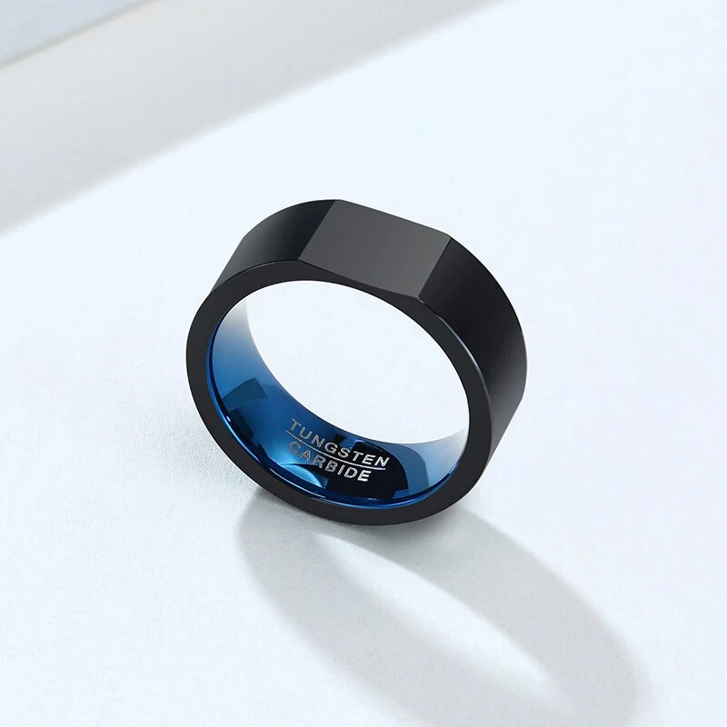 Men's Metal Stainless Steel Geometric Pattern Trendy Wedding Ring