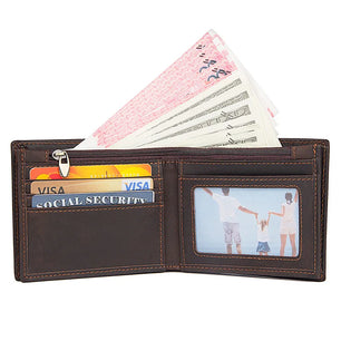 Men's Genuine Leather Solid Pattern Card Holder Casual Wallet