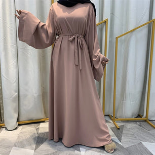 Women's Arabian V-Neck Polyester Full Sleeve Solid Pattern Abaya