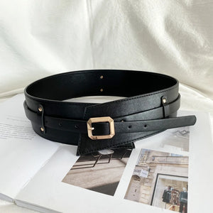 Women's PU Leather Elastic Closure Solid Pattern Waistbands