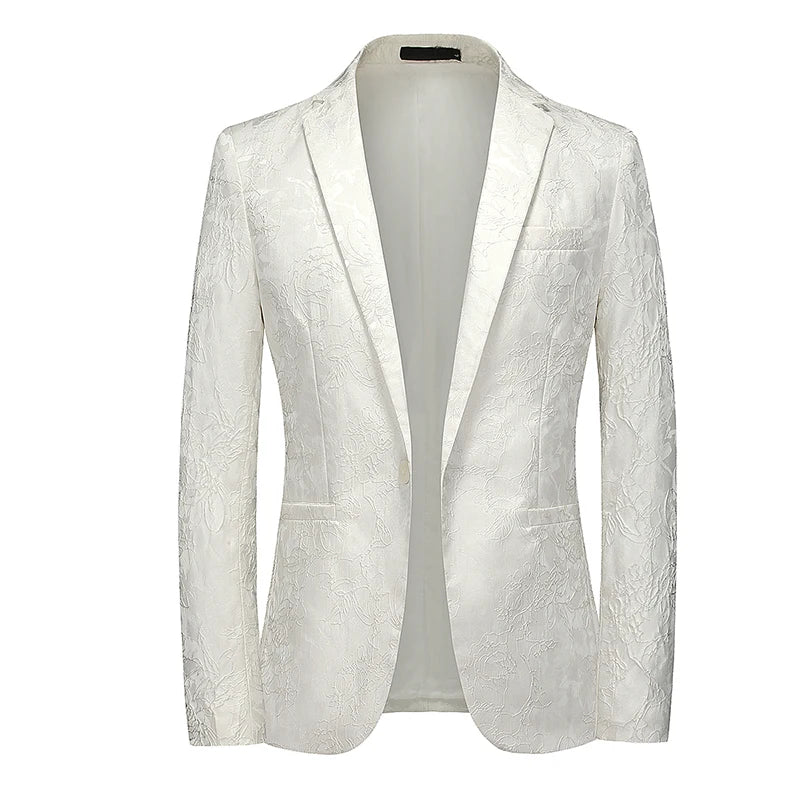 Men's Polyester Full Sleeve Single Breasted Closure Luxury Blazer