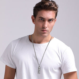 Men's Stainless Steel Metal Link Chain Trendy Pendant Necklace