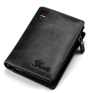 Men's Genuine Leather Card Holder Letter Pattern Trendy Wallets