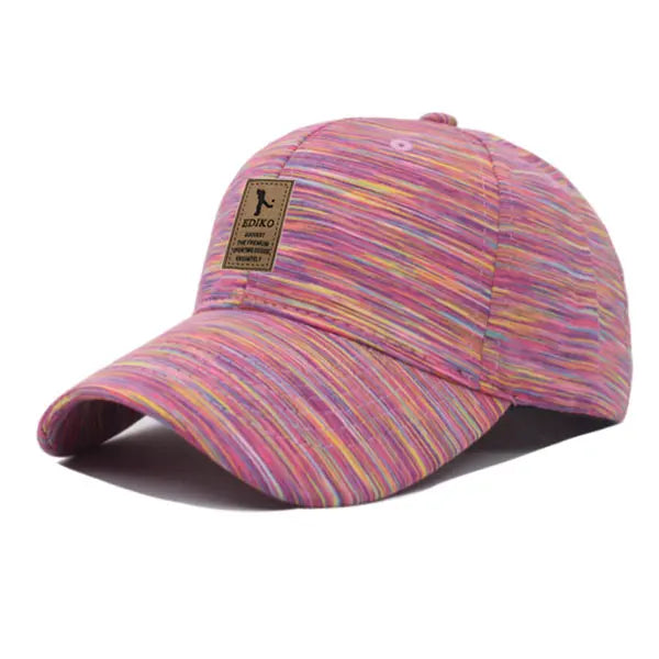 Women's Polyester Striped Pattern Adjustable Casual Baseball Cap