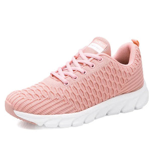 Women's Mesh Round Toe Lace-Up Closure Breathable Casual Sneakers