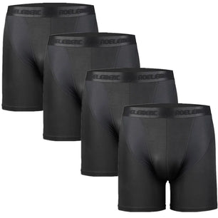 Men's 4 Pcs Nylon Breathable Solid Pattern Loose Boxer Shorts