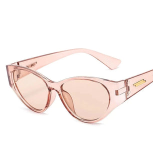 Women's Cat Eye Plastic Frame Glass Lens UV400 Shades Sunglasses