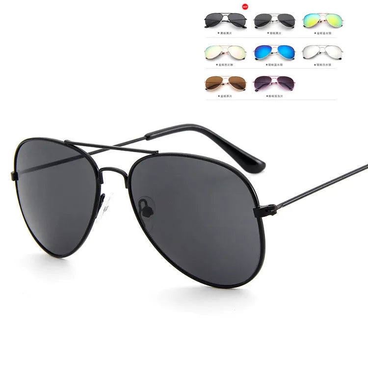 Kid's Alloy Frame Acrylic Lenses Oval Shaped UV400 Sunglasses