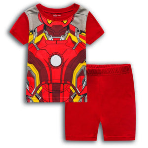 Kid's Boy Cotton O-Neck Short Sleeves Breathable Sleepwear Set