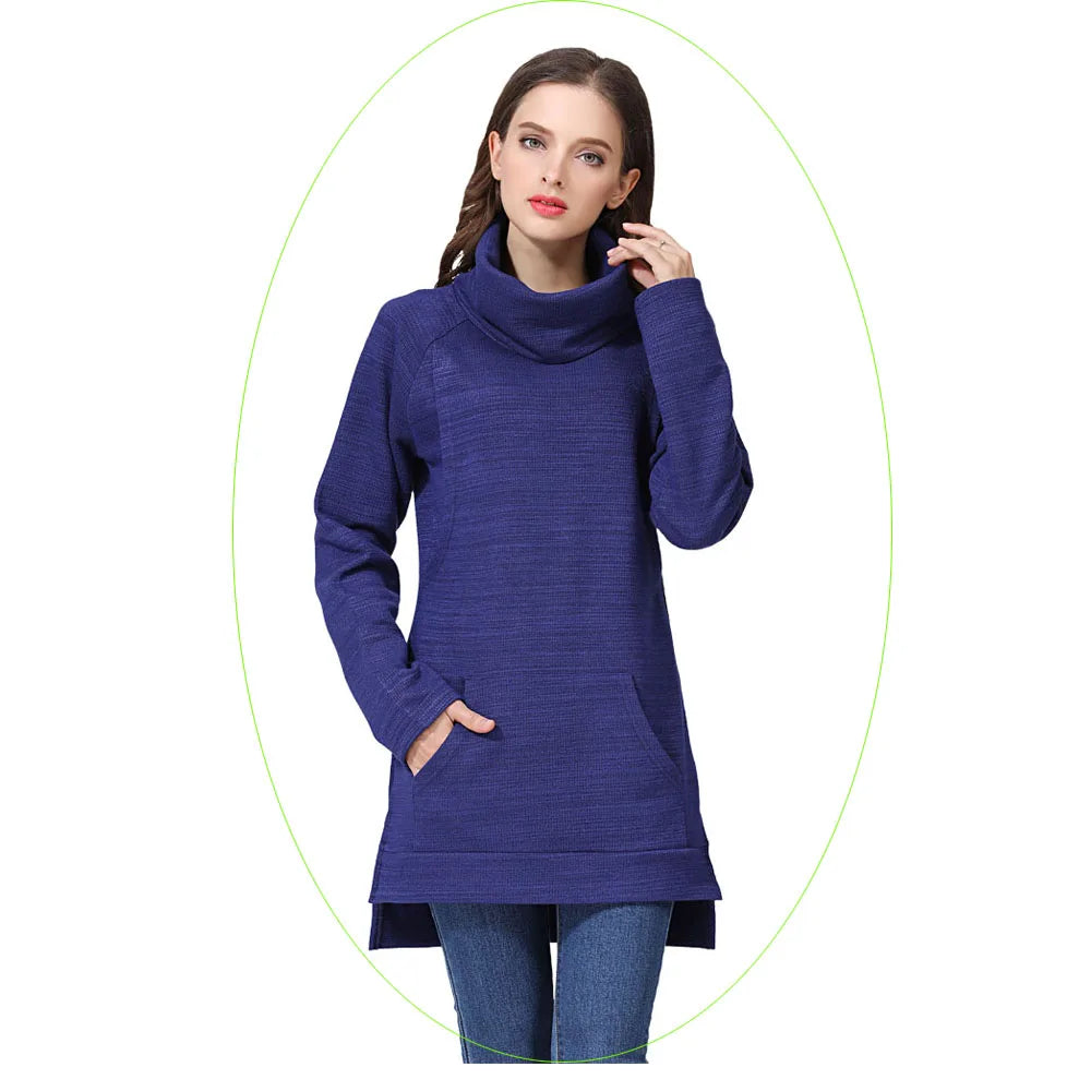 Women's Polyester Turtleneck Full Sleeves Solid Pattern Sweater