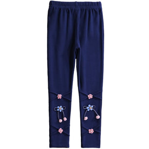 Kid's Cotton Mid Elastic Waist Floral Pattern Casual Wear Leggings