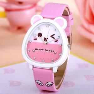 Kid's Alloy Frame Buckle Clasp Cartoon Shaped Automatic Watch