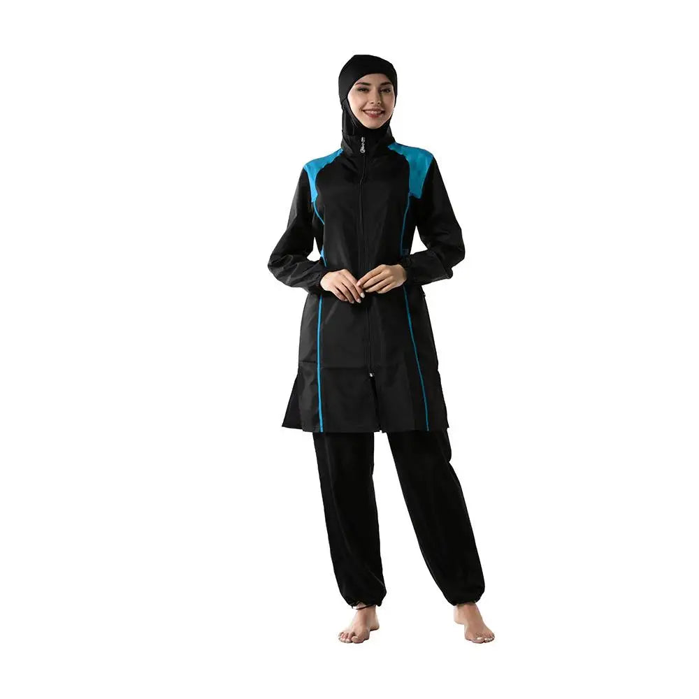 Women's Arabian Polyester Full Sleeves Mixed Colors Swimwear Set