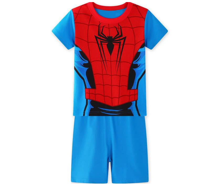 Kid's Boy Cotton O-Neck Short Sleeves Breathable Sleepwear Set