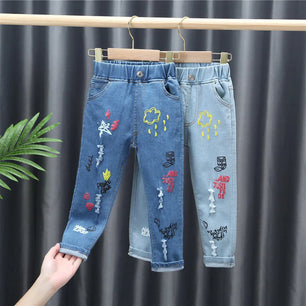 Kid's Girl Cotton Mid Waist Elastic Closure Casual Wear Pants