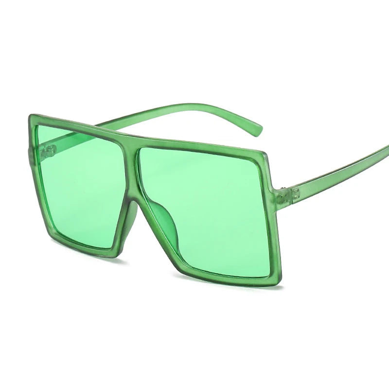 Women's Plastic Frame Acrylic Lens Square Shape Trendy Sunglasses