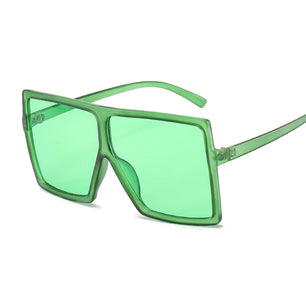 Women's Plastic Frame Acrylic Lens Square Shape Trendy Sunglasses