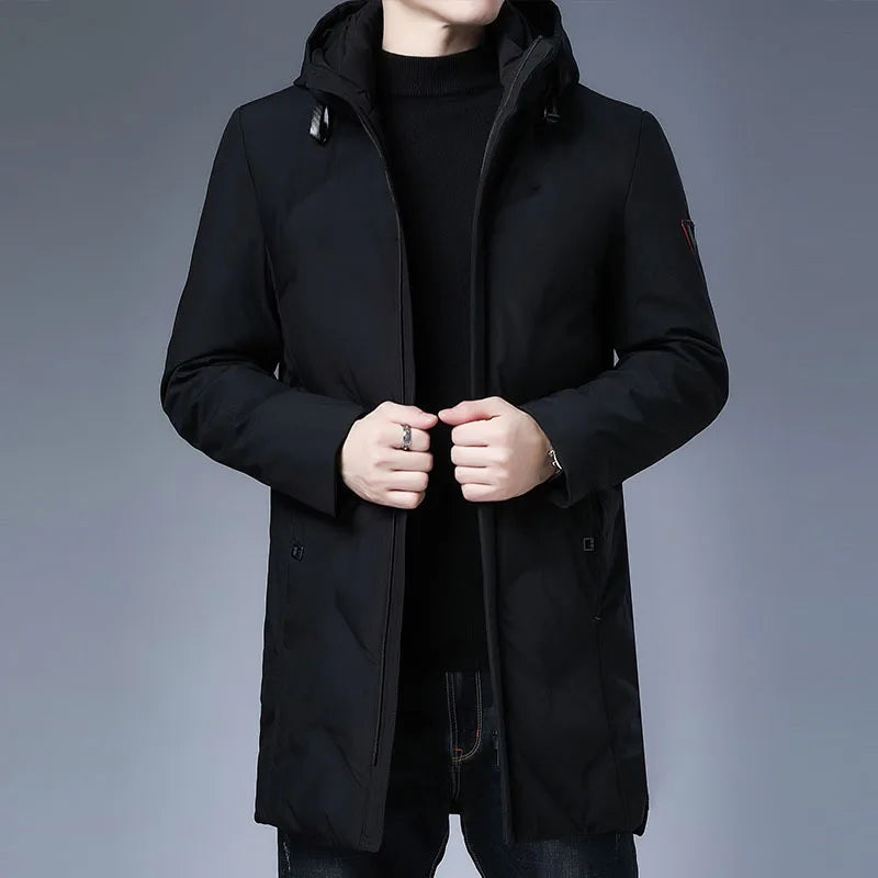 Men's Polyester Full Sleeves Zipper Closure Hooded Casual Jacket