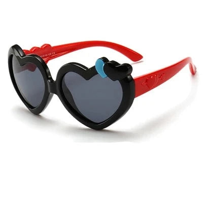 Kid's Acetate Frame TAC Lens Heart Shaped Flexible Sunglasses