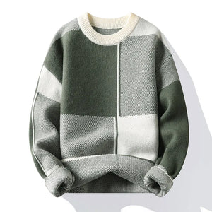 Men's Acrylic Full Sleeve Knitted Pattern Pullover Casual Sweater