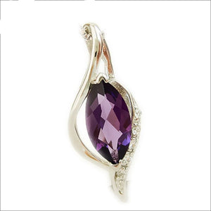 Women's 100% 925 Sterling Silver Amethyst Geometric Necklace