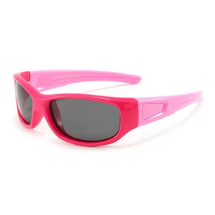 Kid's Acetate Frame Polycarbonate Lens Rectangle Shape Sunglasses