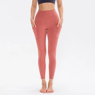 Women's Polyester High Waist Elastic Closure Sports Wear Leggings