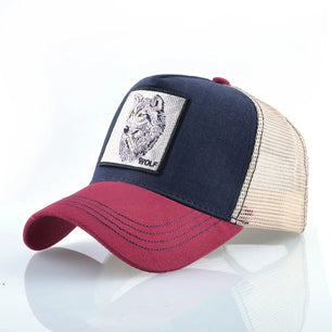 Men's Cotton Adjustable Strap Sun Protection Animal Pattern Cap