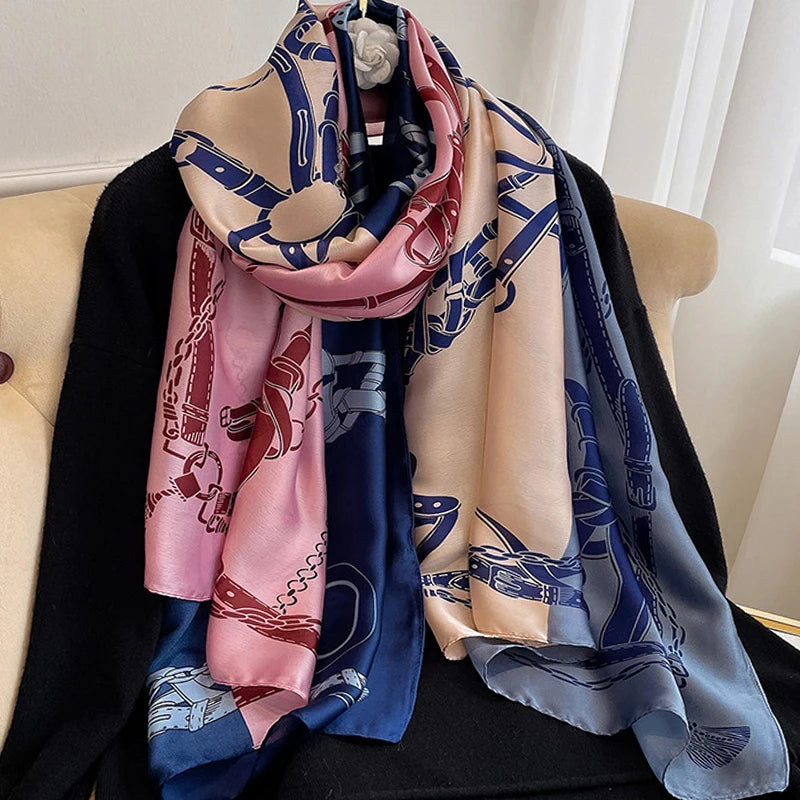 Women's Polyester Neck Wrap Printed Pattern Luxury Beach Scarves