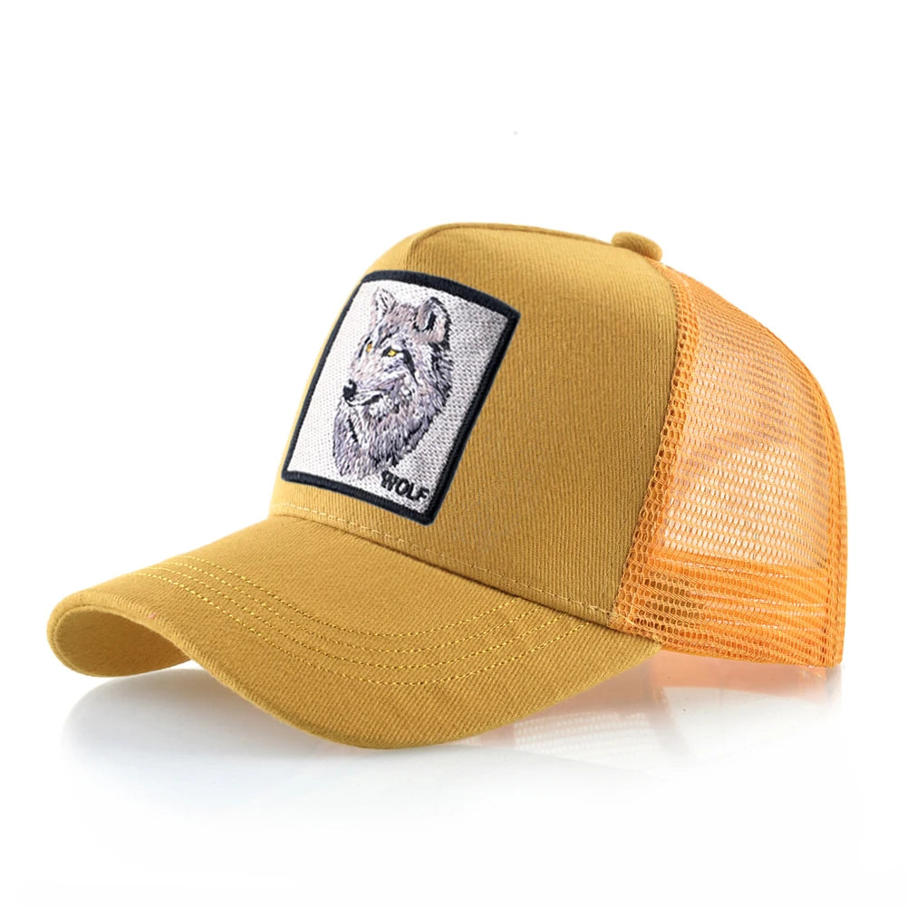 Men's Cotton Adjustable Strap Sun Protection Animal Pattern Cap