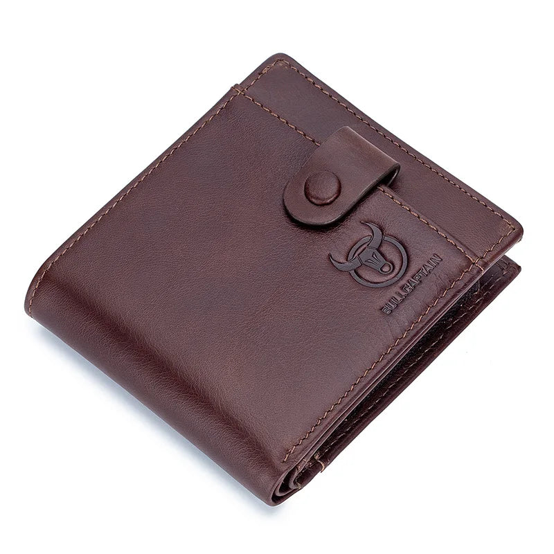 Men's Genuine Leather Card Holder Solid Pattern Trendy Wallets