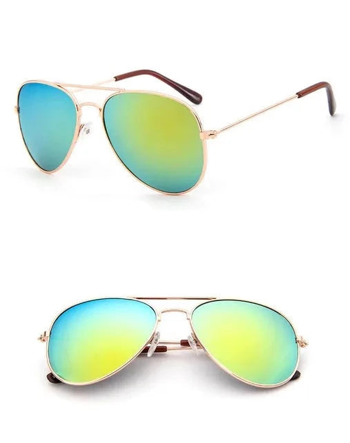 Kid's Alloy Frame Acrylic Lenses Oval Shaped UV400 Sunglasses