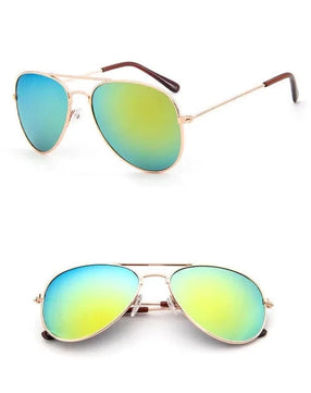 Kid's Alloy Frame Acrylic Lenses Oval Shaped UV400 Sunglasses