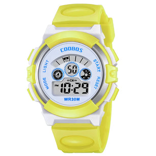 Kid's Alloy Frame Round Shaped Luminous Trendy Waterproof Watch