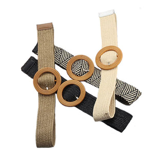 Women's Canvas Adjustable Strap Pin Buckle Closure Solid Belts