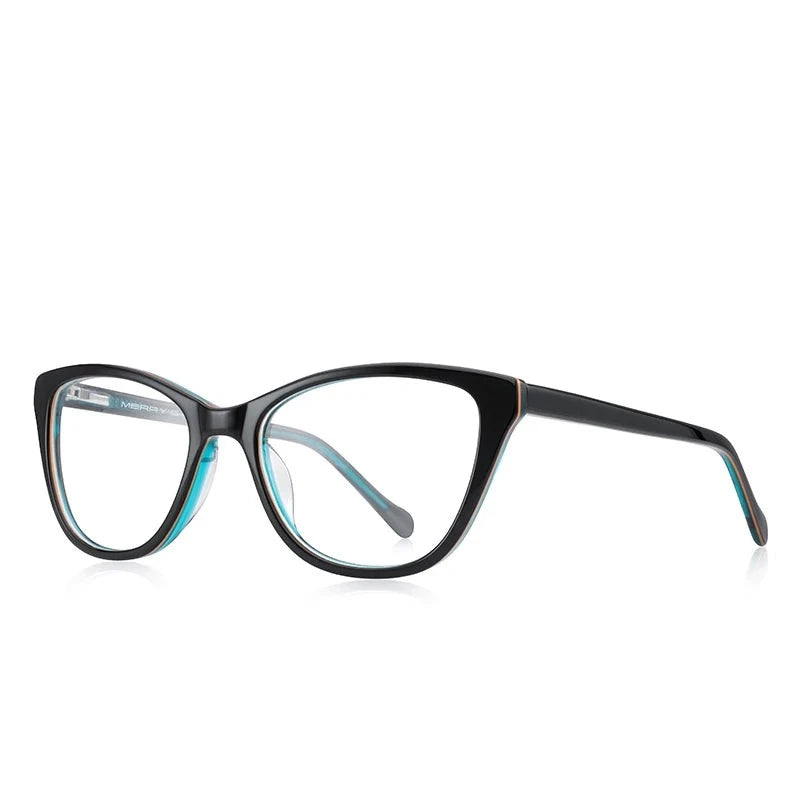 Kid's Cat Eye Acetate Frame Light Blocking Trendy Computer Glasses