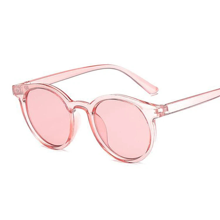 Women's Plastic Frame Round Shaped Vintage Trendy Sunglasses